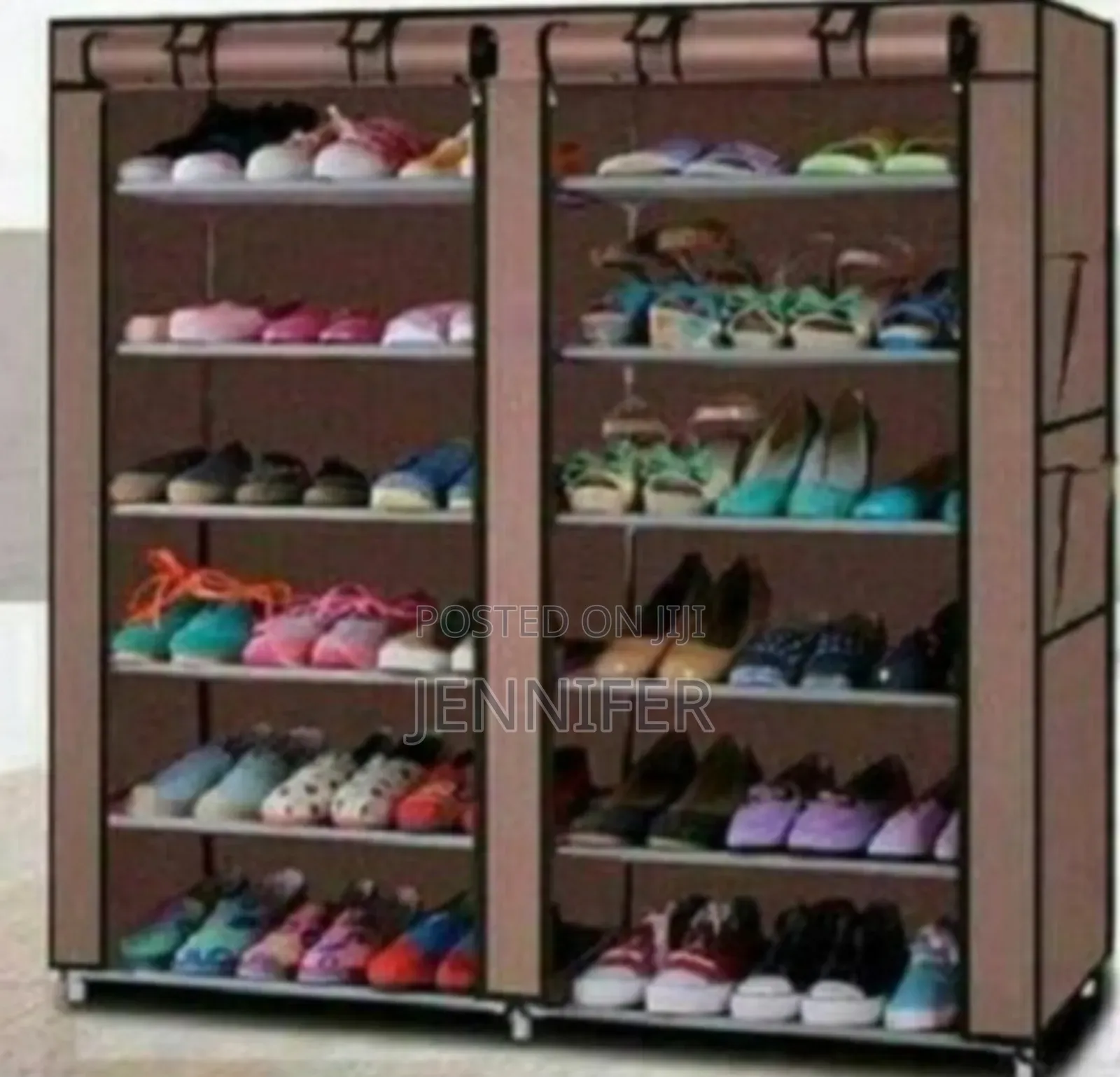 6 Row 2 -Line Non- Woven Fabric Shoe Rack