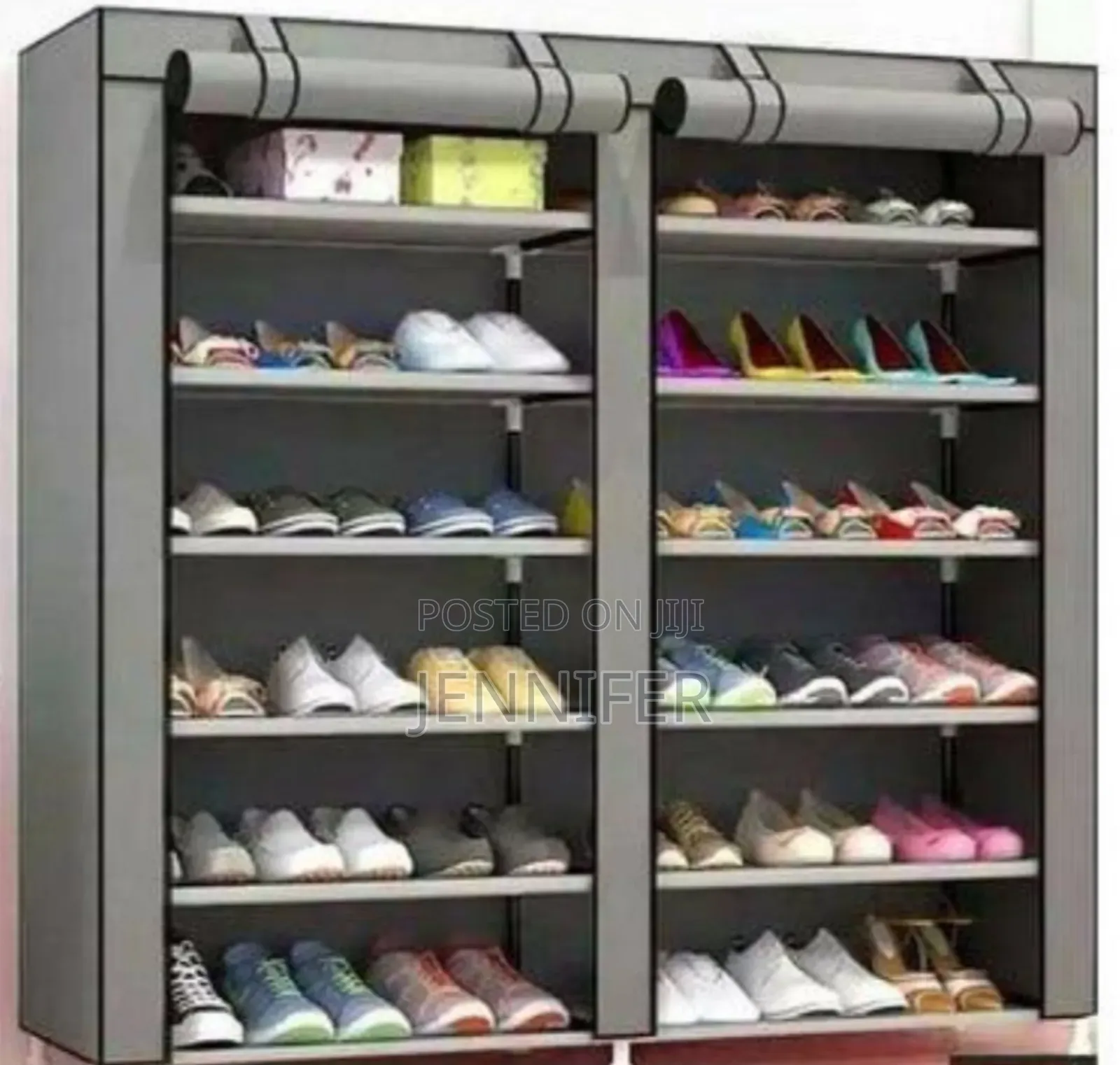 6 Row 2 -Line Non- Woven Fabric Shoe Rack