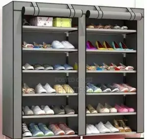 6 Row 2 -Line Non- Woven Fabric Shoe Rack