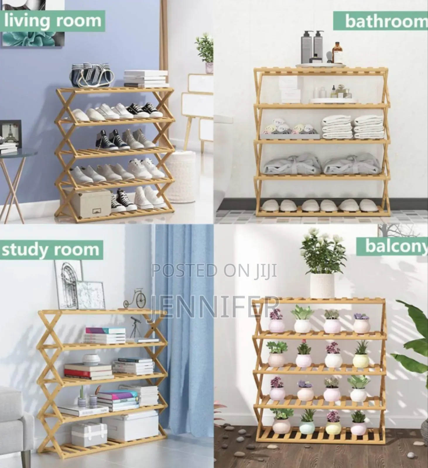 Bamboo Shoe Rack Organizer