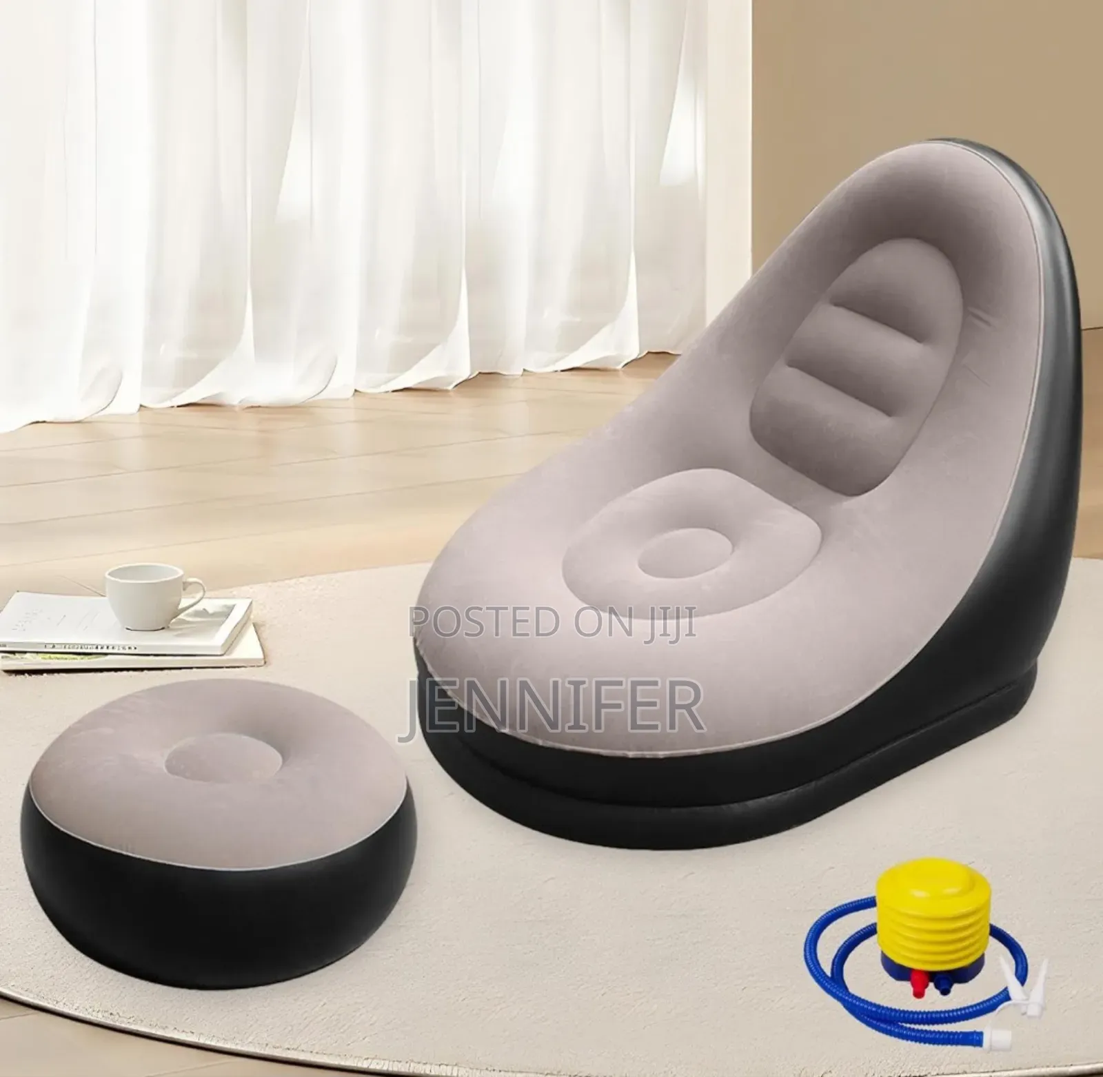 Duluxe Inflatable Sofa Chair With Foot Stool