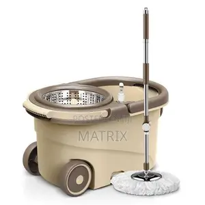 Spin Mopper and Bucket With Wheels, Extendable Handle