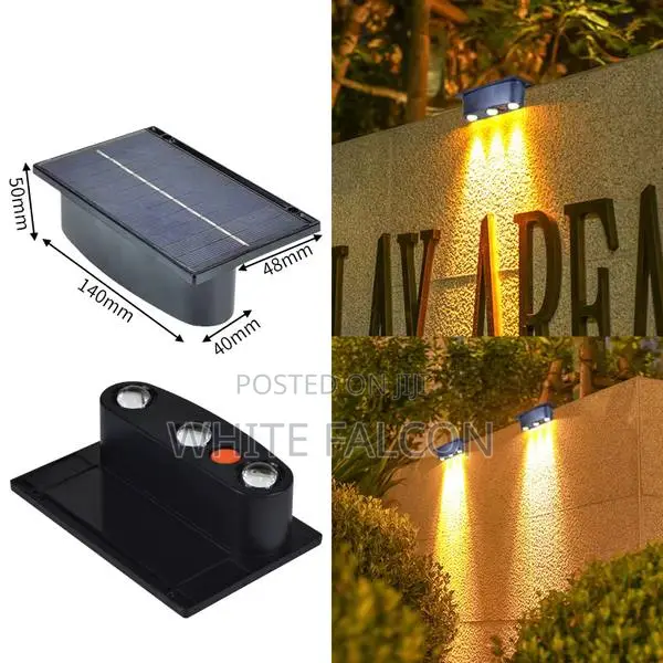 Solar Fence Lights With 3 Led-Waterproof Full Night Lighting