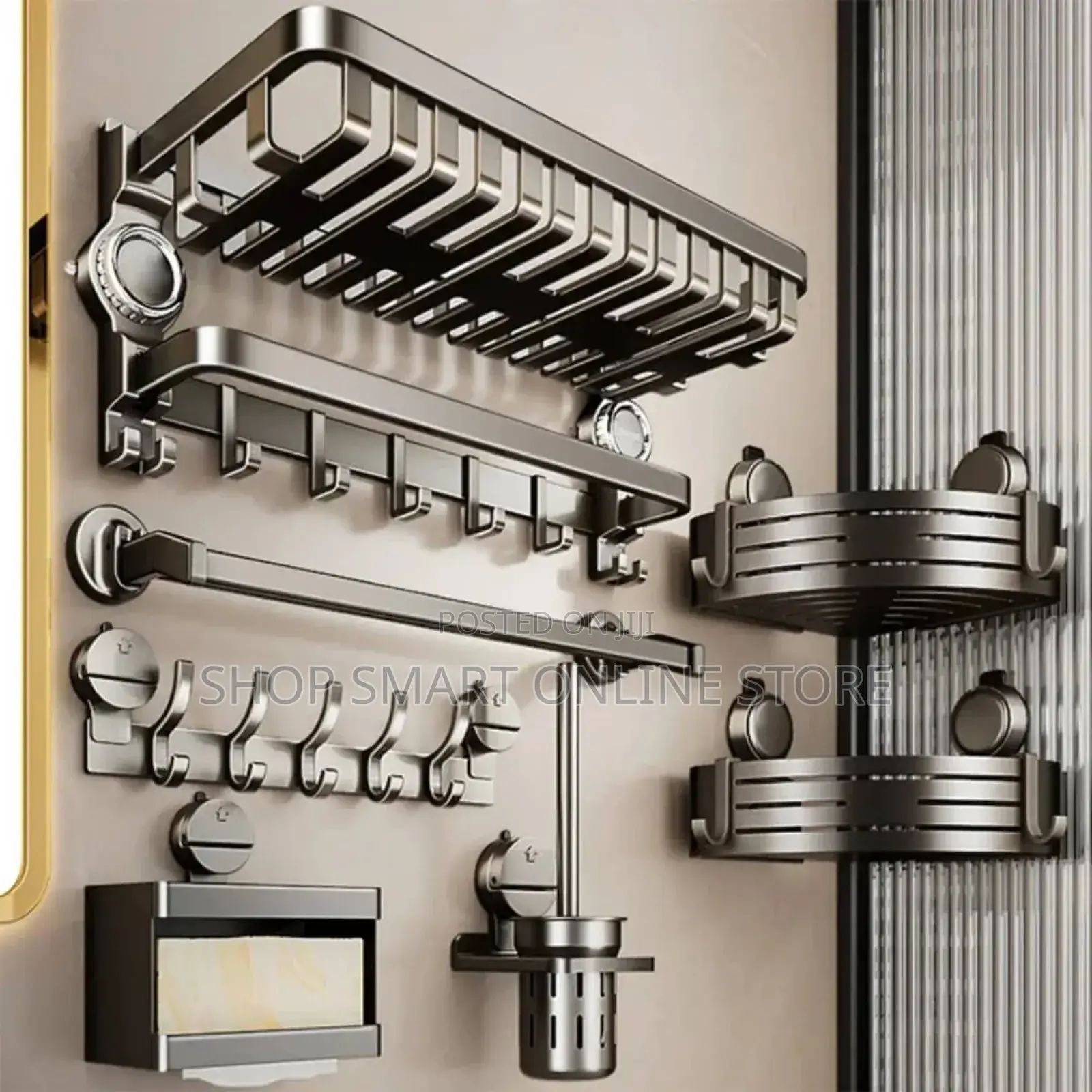 Stainless Steel Bathroom Room Organizer Set