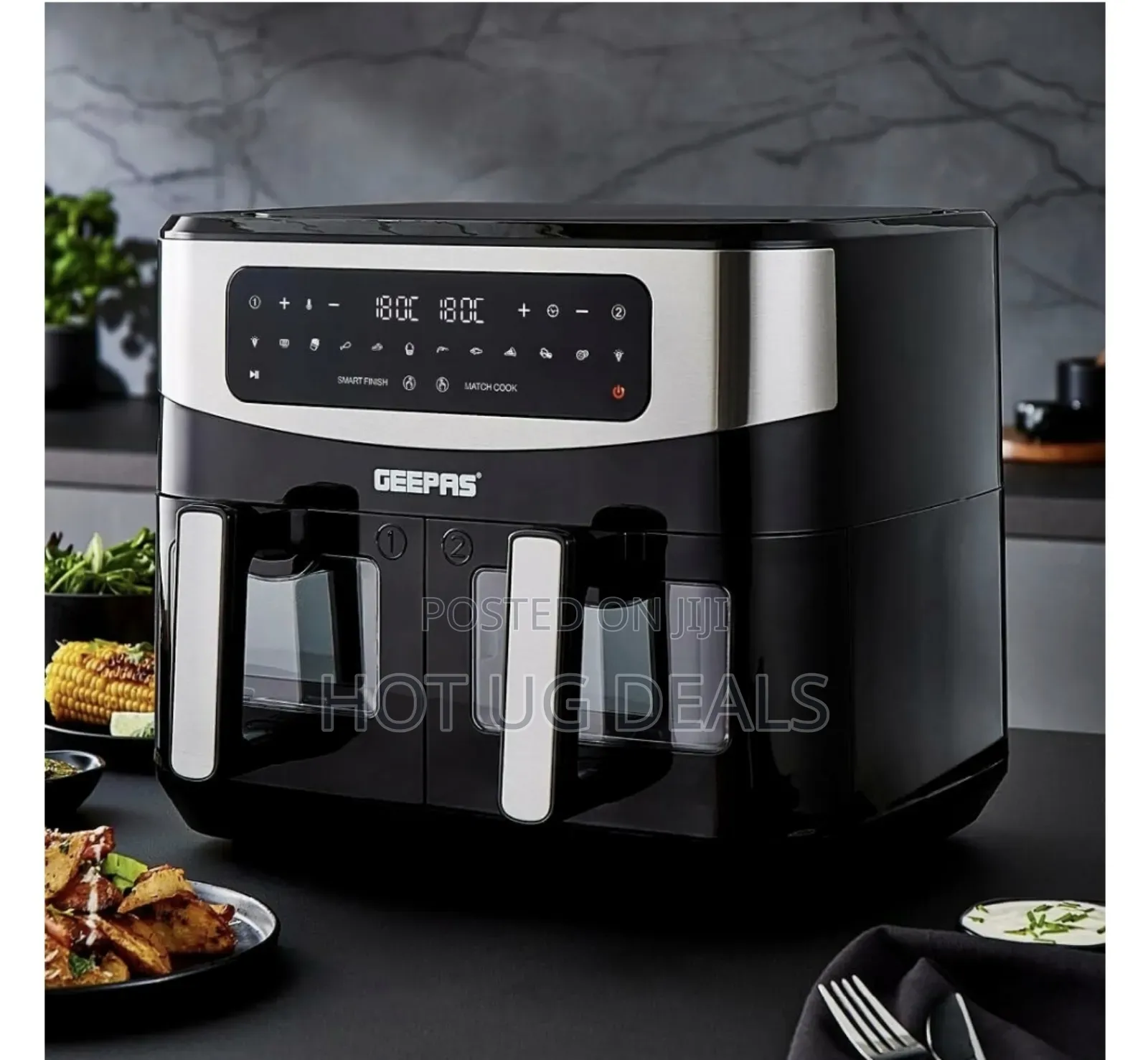 Geepas 9l Oil Free Healthy Air Fryer Touchscreen Non-stick