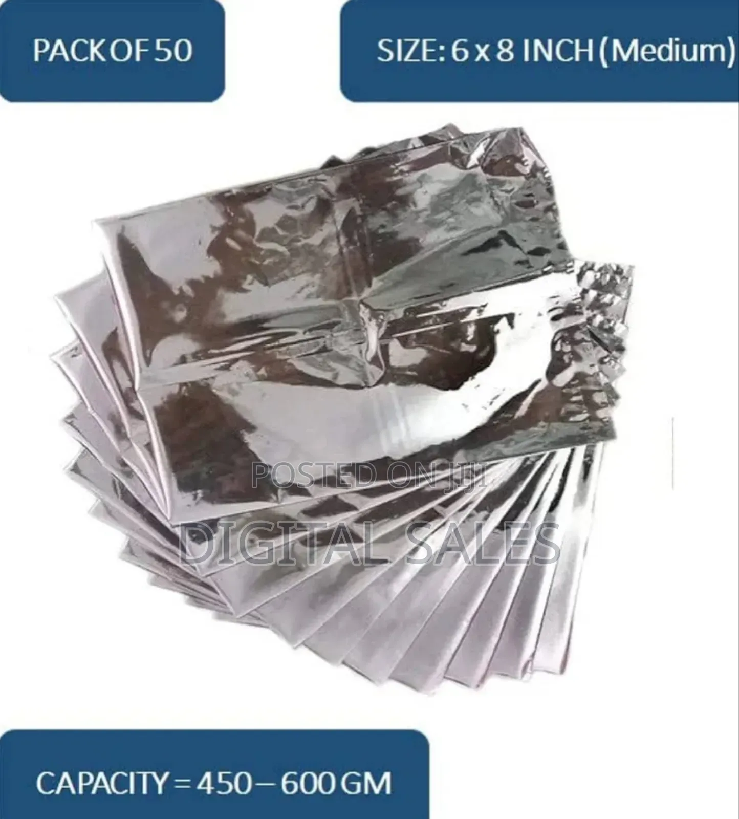 Plain Silver Aluminum Foil Laminated Pouch Bags