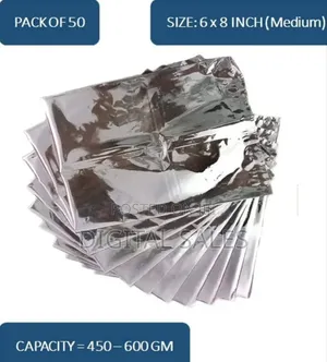Plain Silver Aluminum Foil Laminated Pouch Bags