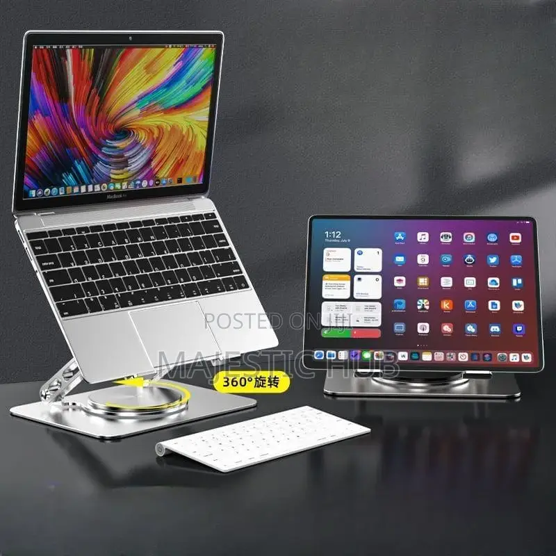 Adjustable Aluminium Laptop Stand 360° Rotating Foldable