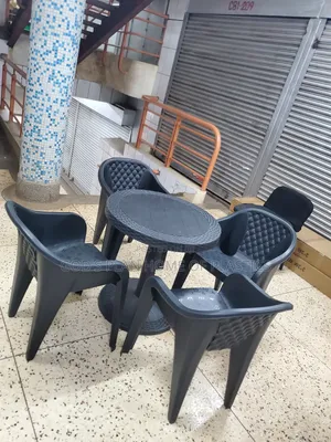 Photo - Restaurant Plastic Sofa Chairs and Table(Black)