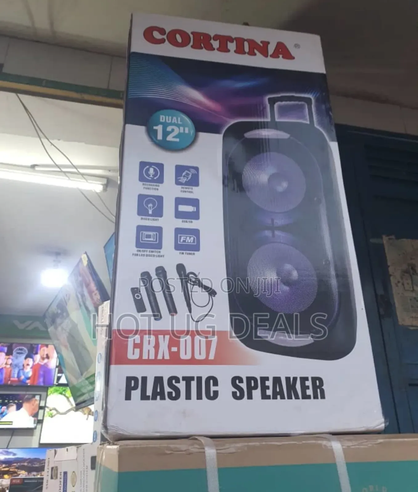 Cortina 12" Portable Pa Speaker Fm Radio,Usb , Mic Cortina Crx-007
