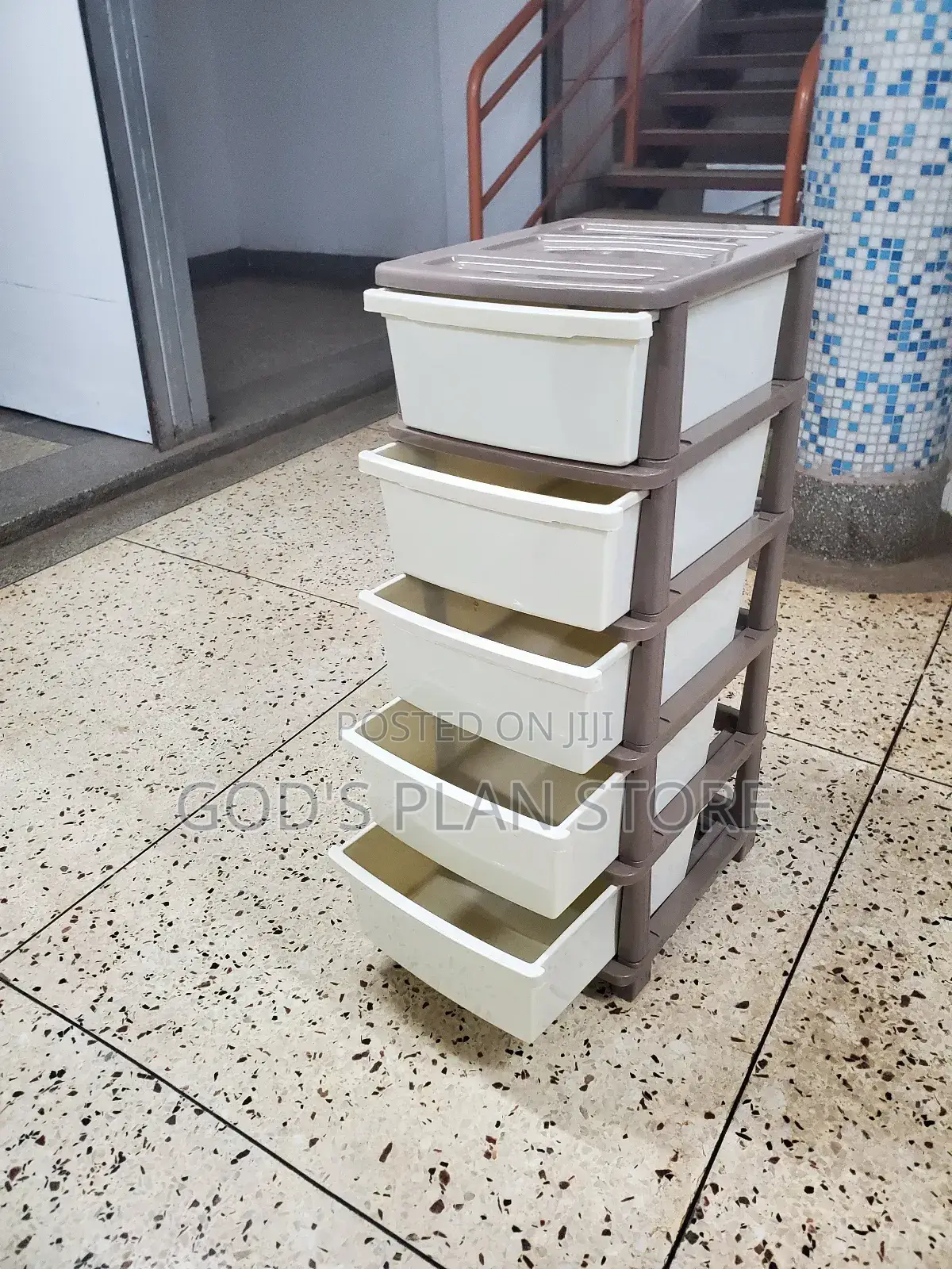 Plastic Cabinet Storage Trolley 5 Drawers