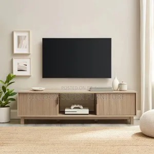 Simple Tv Stand Made From Hard Wood and Timber