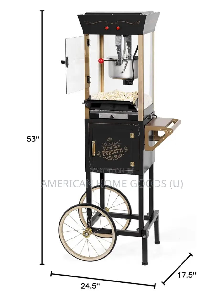 Nostalgia Popcorn Maker Machine W/Movable Professional Cart