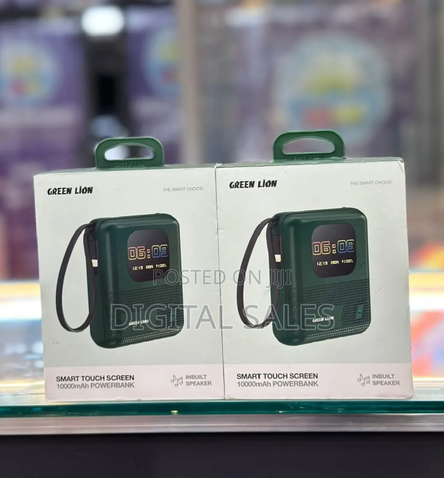 Green Lion Smart Touch Screen 10000mah Power Bank - Green
