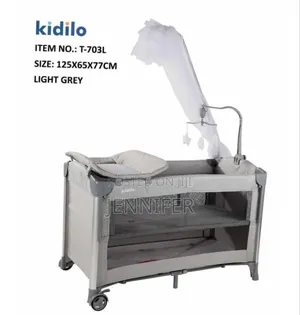 Photo - Kidilo Baby Playpen Folding Baby Cot