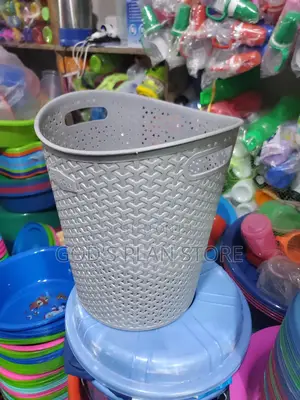Gray Plastic Waste Bin