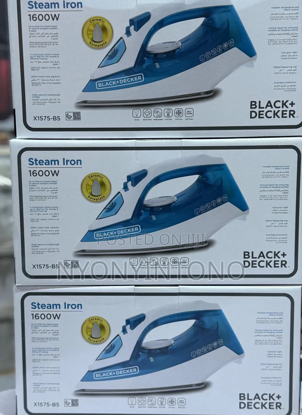 Black Decker Top-Quality Steam Iron 2yrs Warranty