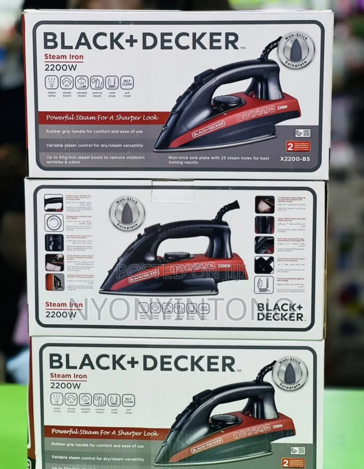Black Decker Steam Iron X22000-B5 2yrs Warranty