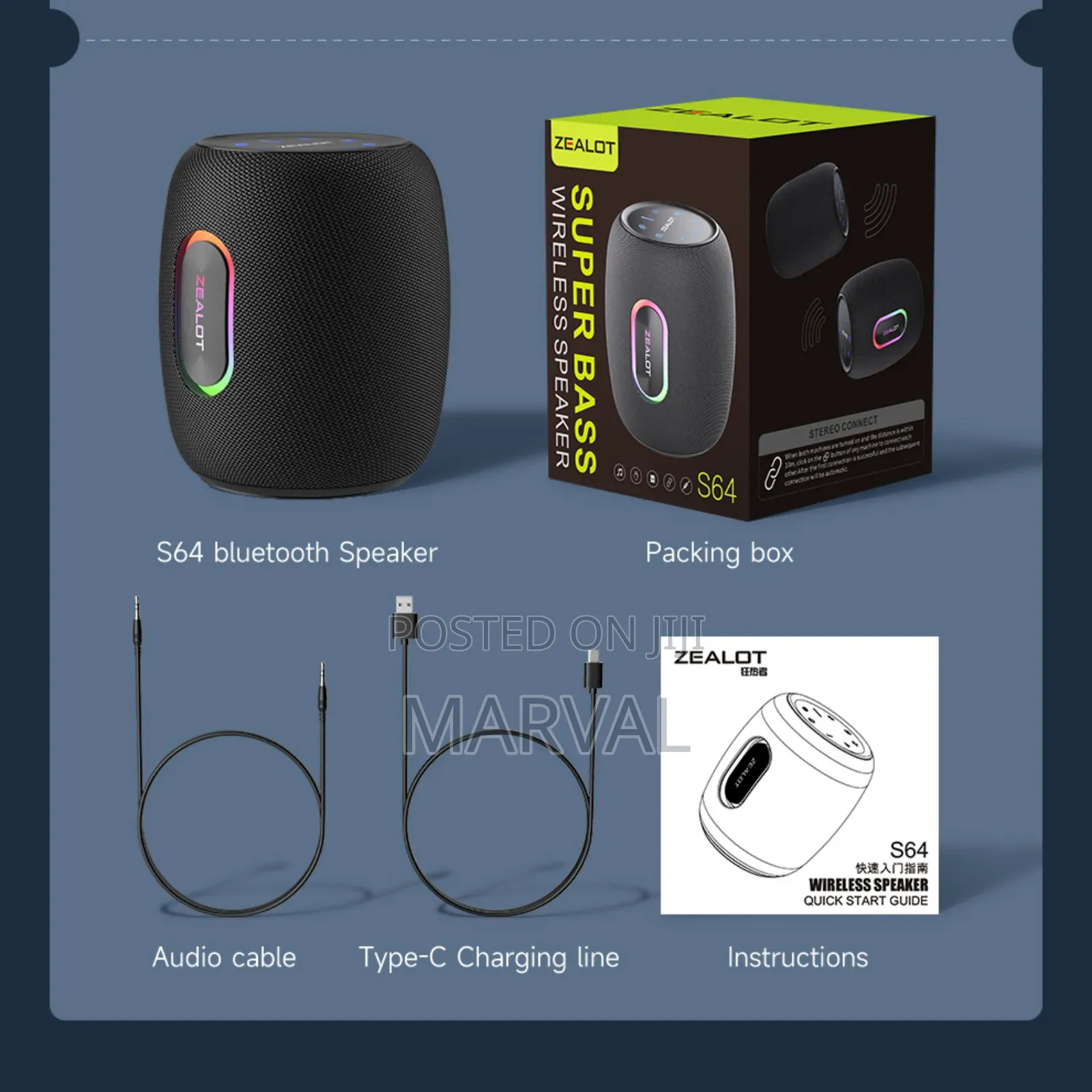 Zealot S64 50w Wireless Portable Speaker Waterproof