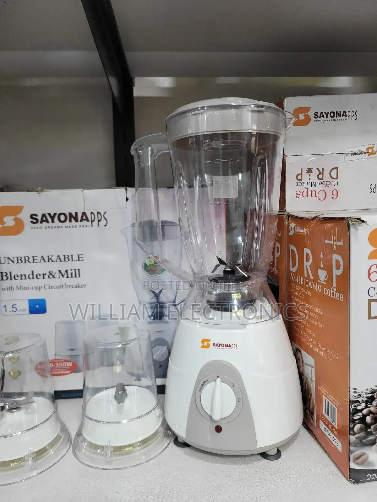 Sayona Unbreakable Jar Blender - White