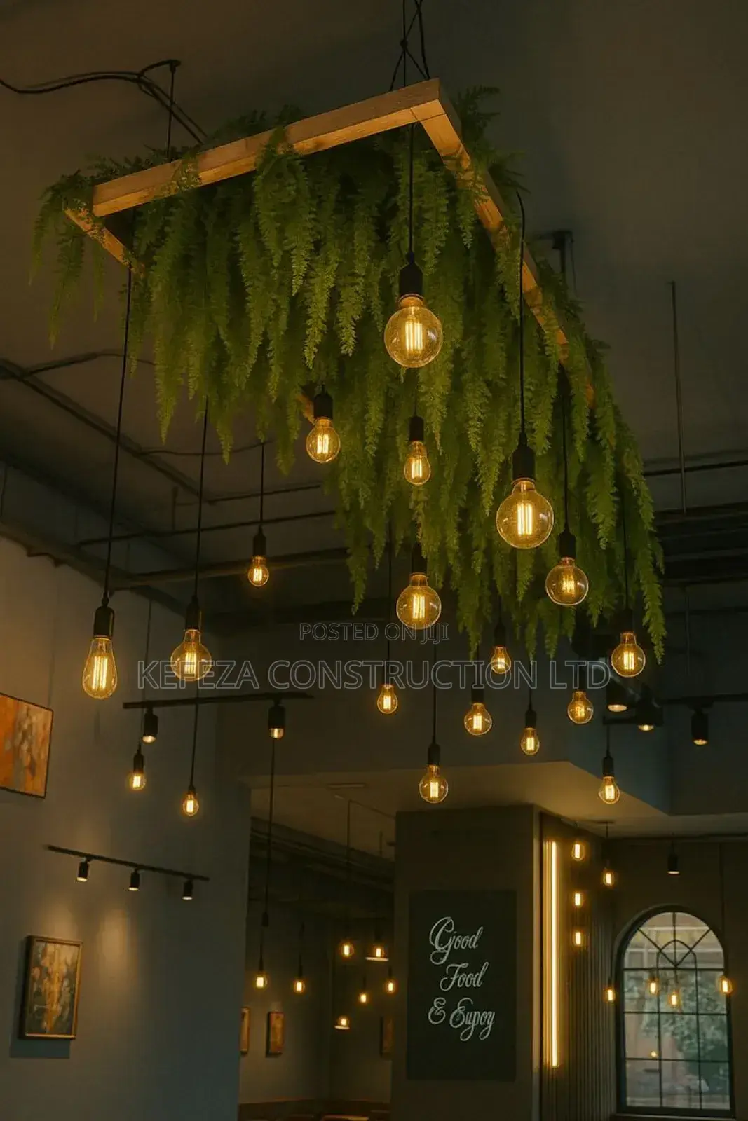Colourful Restaurant Interior and Drawing