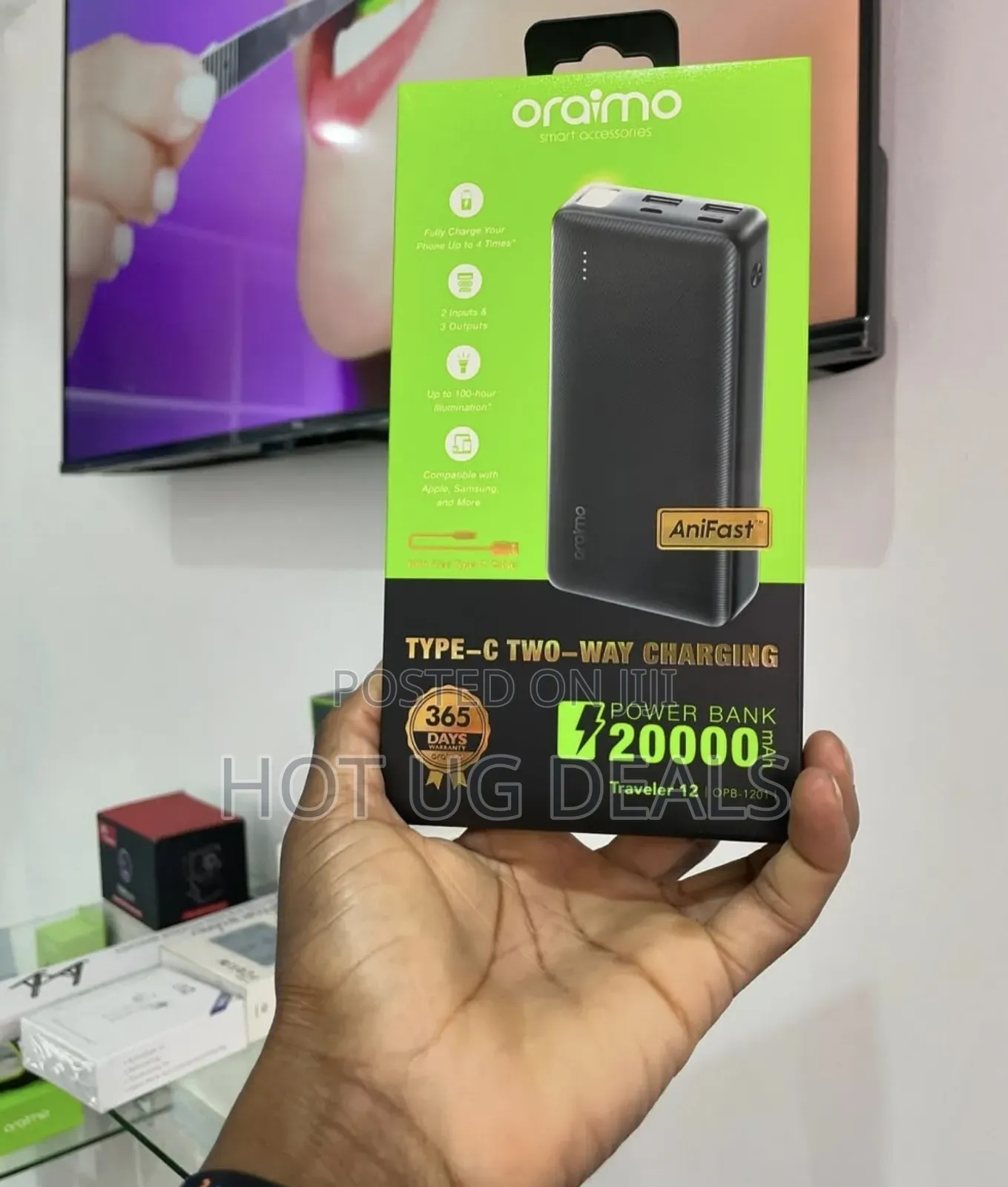 Oraimo Traveler 4 Power Bank 20000mah - Black