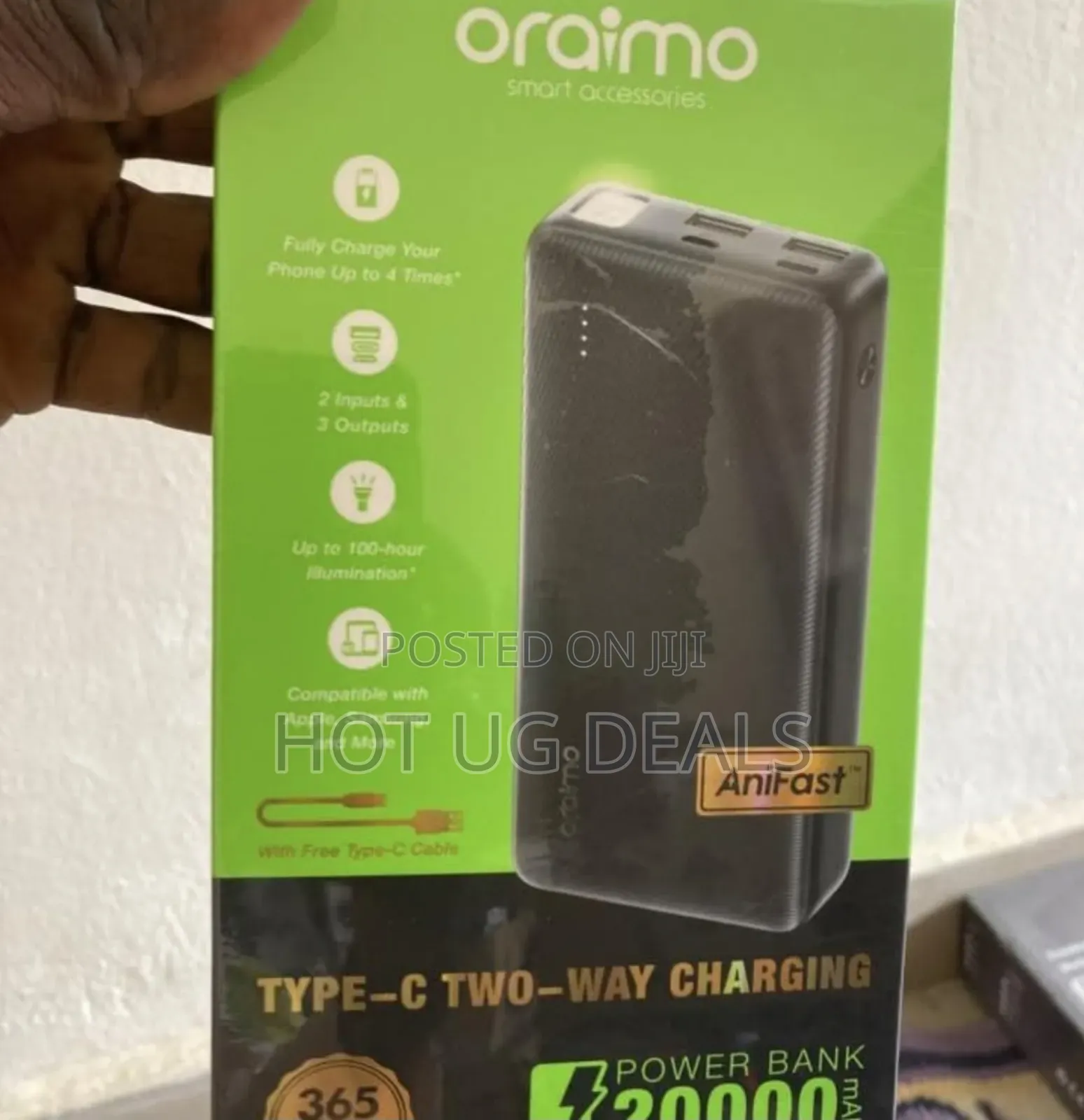 Oraimo Traveler 4 Power Bank 20000mah - Black