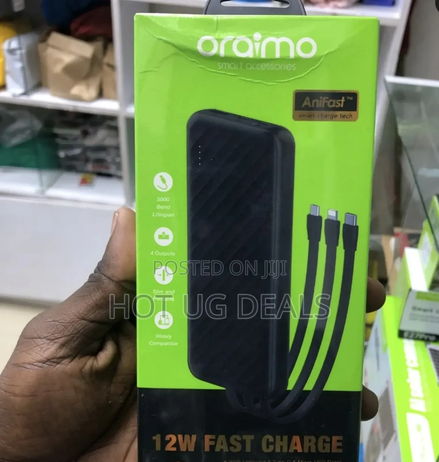 Oraimo Power Bank 10000mah With Charging Cables