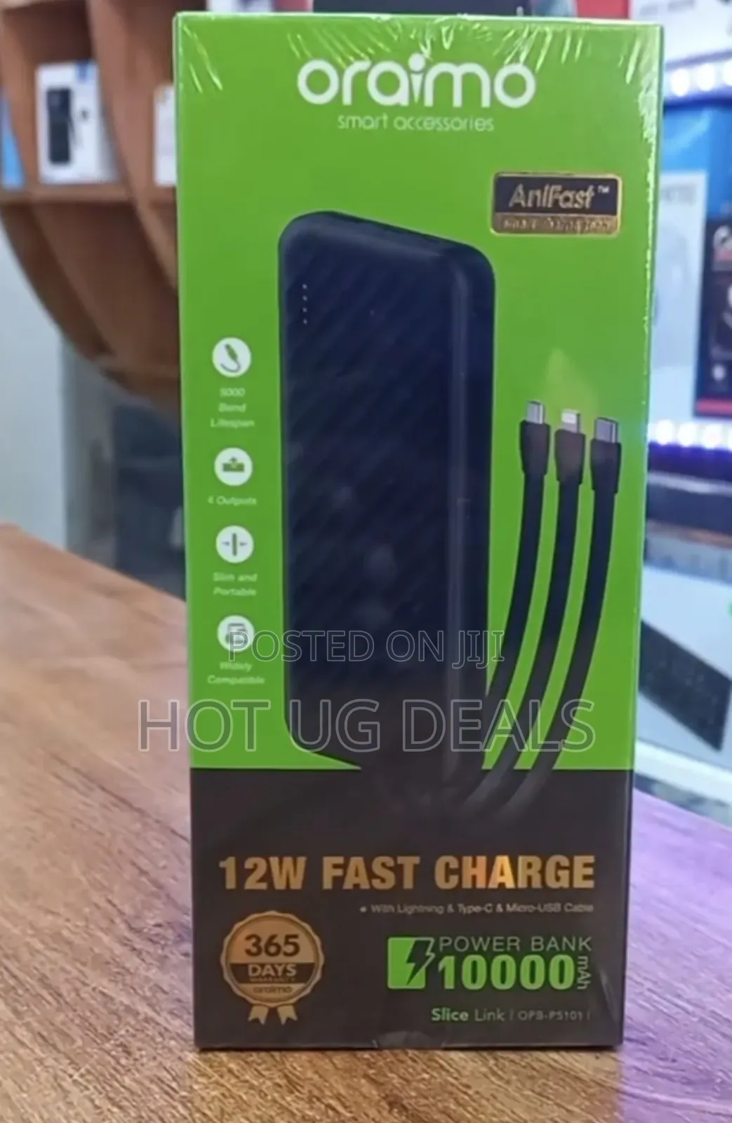 Oraimo Power Bank 10000mah With Charging Cables