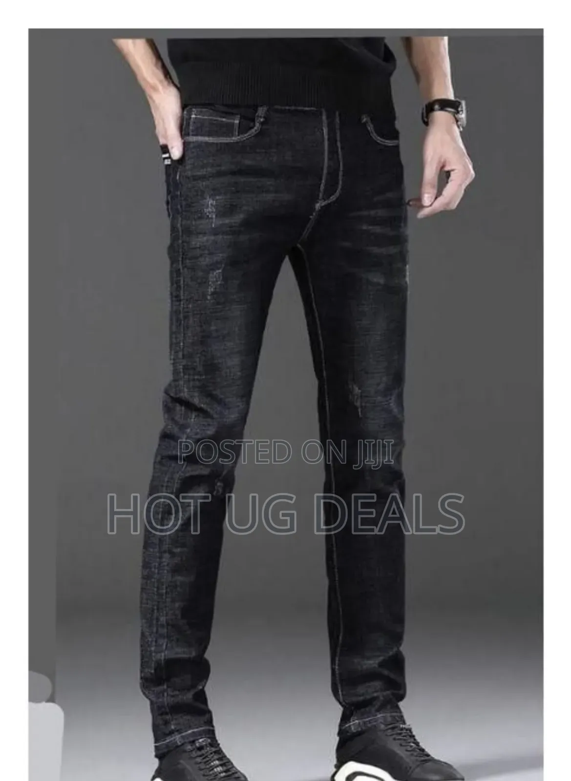 Mens Designer Office And Casual Jeans - Black