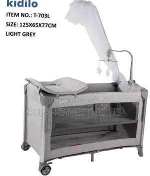 Kidilo Multifunctional Baby Bed 2 Levels Sleep Side