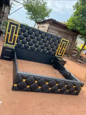 Black and Gold Dressed Bed