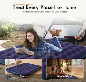 6 by 6 Anveli Flocked Air Bed