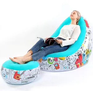 Inflatable Foldable Recliner Single Flocking Sofa Set