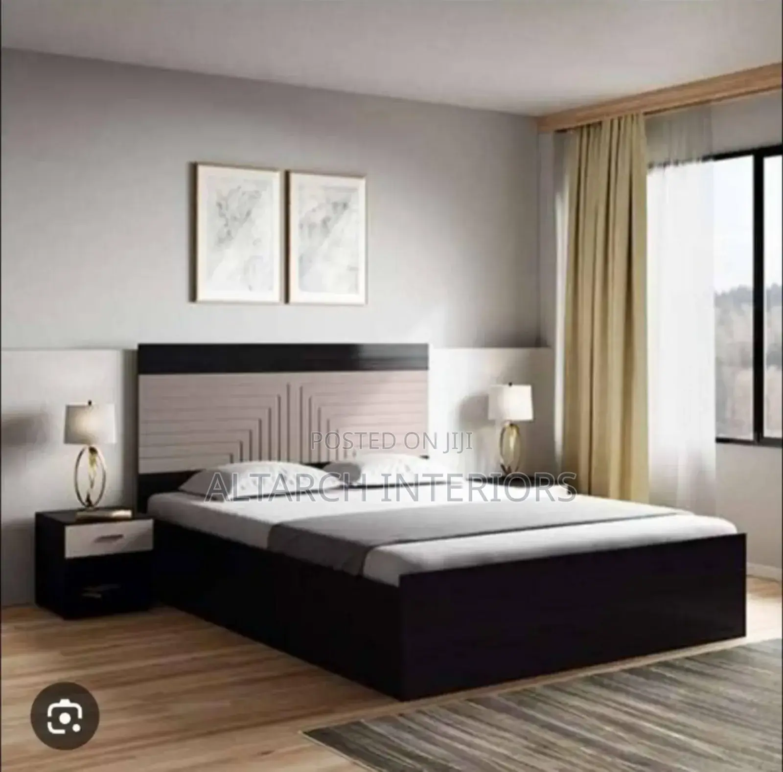 Flat Panel Bed 5by6 With Bedside Drawers