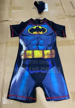 Kids Cute Boy Swimsuit Onepiece With Cap (3 To 12 Yrs)