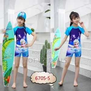 Kids Cute Boy Swimsuit Onepiece With Cap (3 To 7yrs)