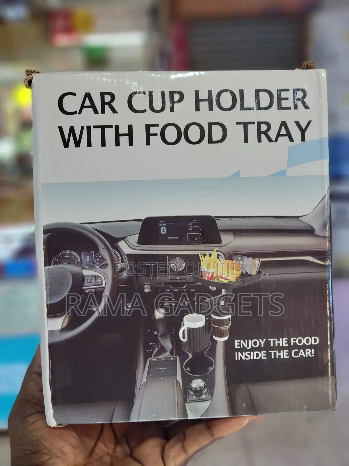 Roe Car Cup Holder Tray With 360° Rotation -