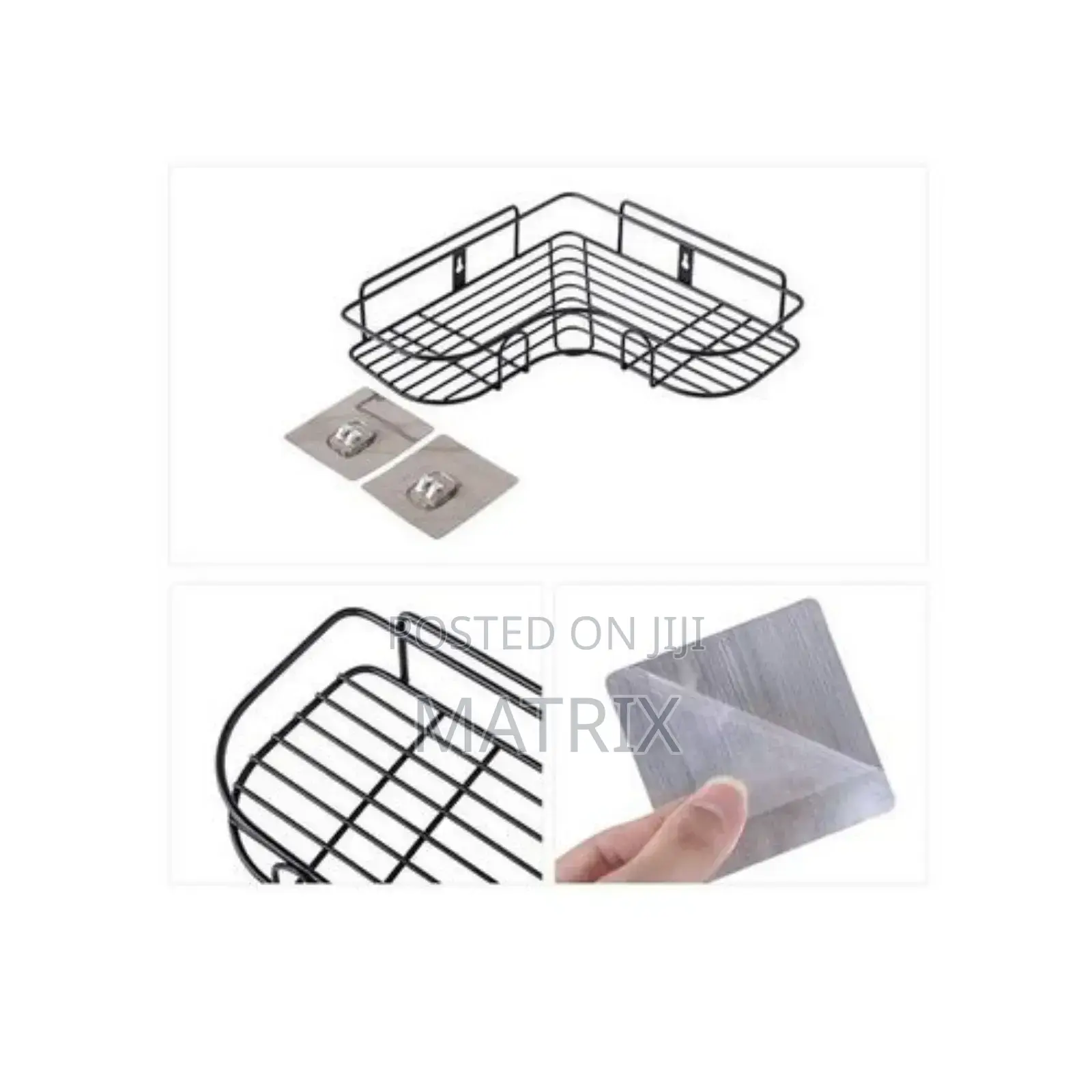 Self-adhesive Metal Bathroom Kitchen Corner Rack Shelves
