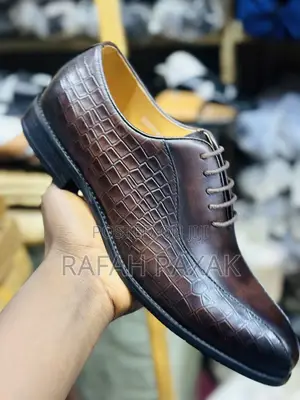 Men’S Classic Dark Tan Clarks Crocodile Leather Gentle Shoes