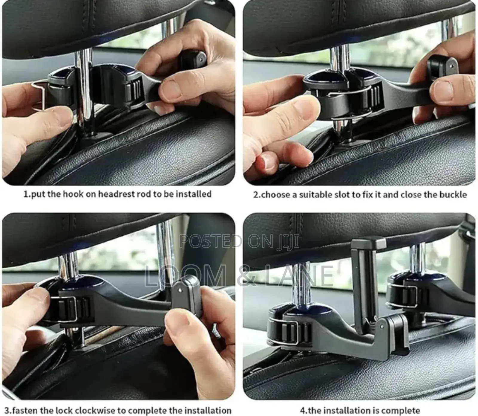 2 in 1 Car Seat Back Headrest Hook With Phone Holder