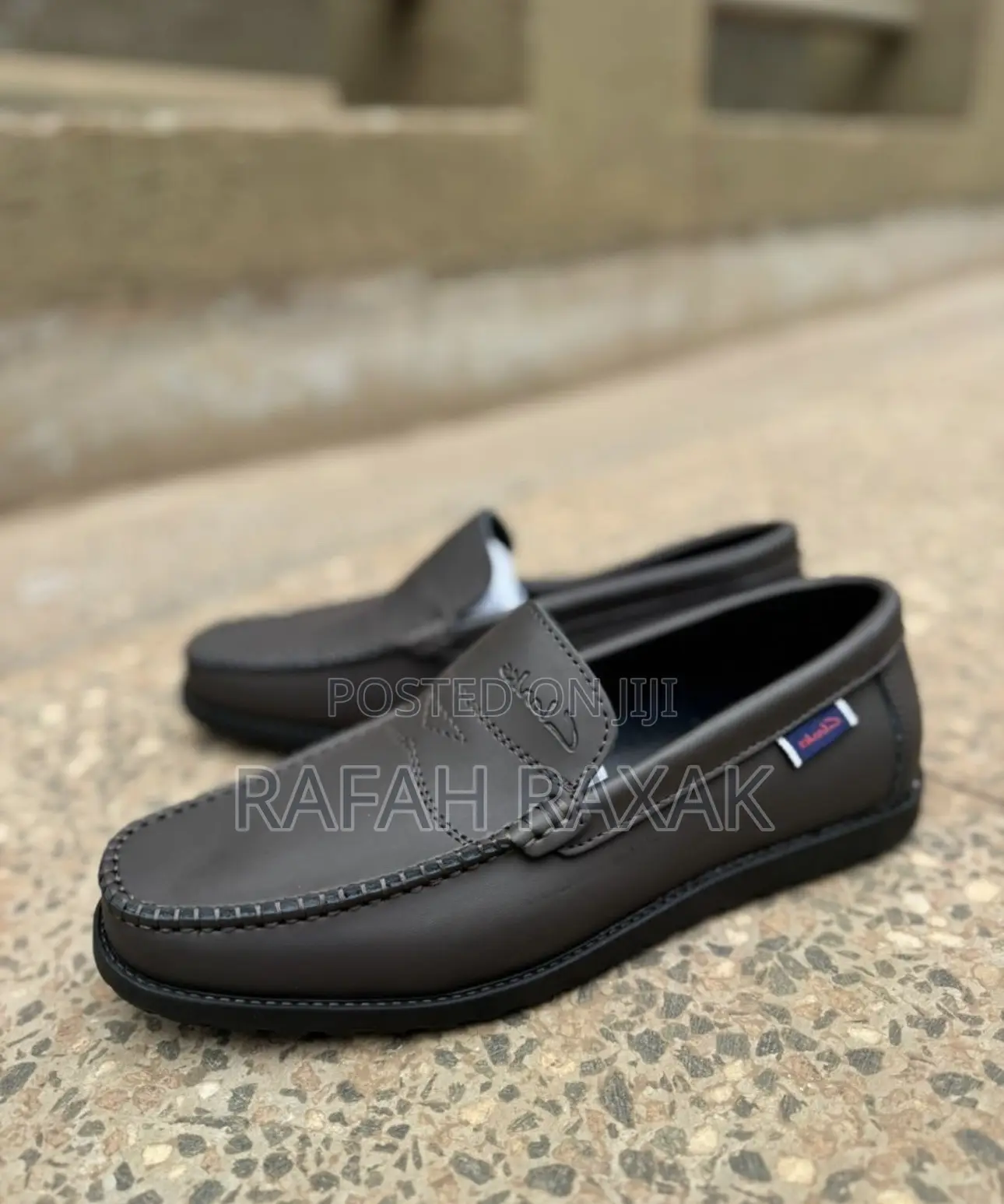 Men’S Dark Tan Smart Casual Clarks Flat Sole Moccasin