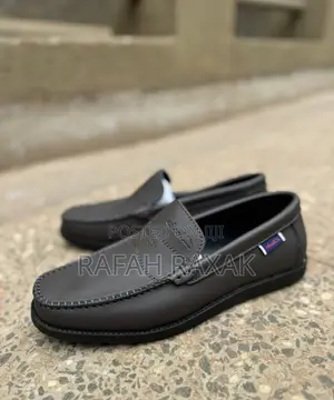 Men’S Dark Tan Smart Casual Clarks Flat Sole Moccasin