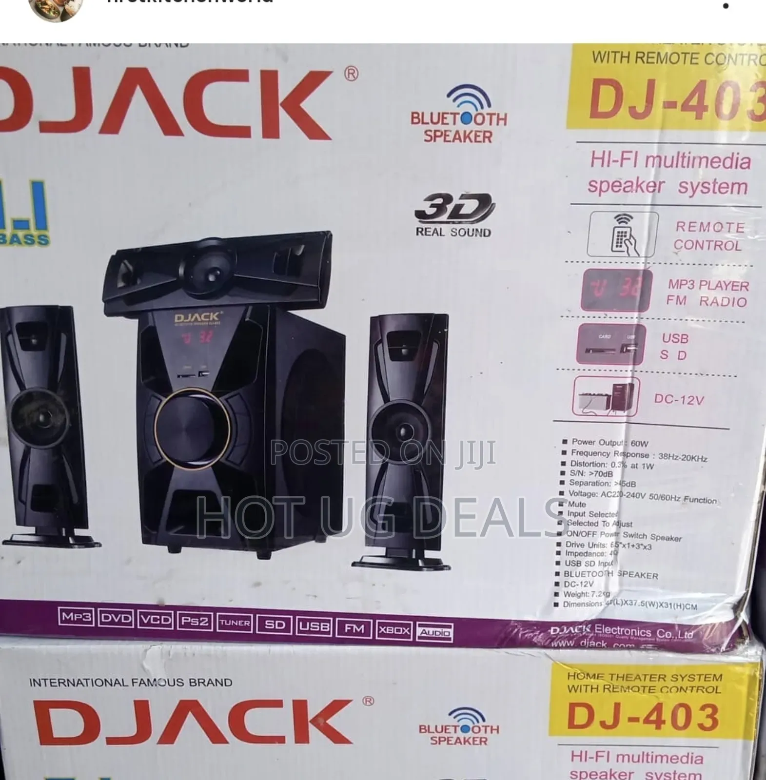Djack Premium 3.1 Bass Bluetooth Home Theatre System Dj-403