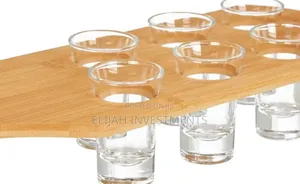 Bamboo Handles 6 Glasses Wine Shot Holder