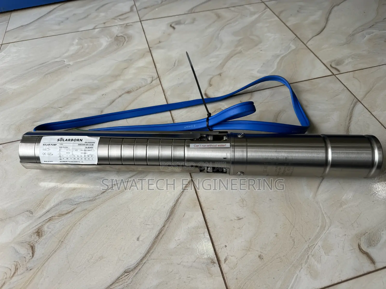 80m Head Submersible Solar Water Pump, 48v 3000ltrs/Hr, 1.25
