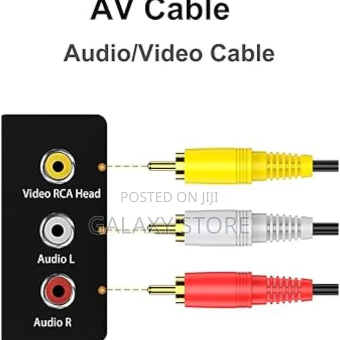 3 Rca Audio Video Transparent Banana Pins Yellow Red and Whi
