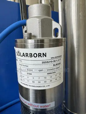 Submersible Solar Water Pump, 24v 77m Head, 1500ltrs/Hr, 3/4