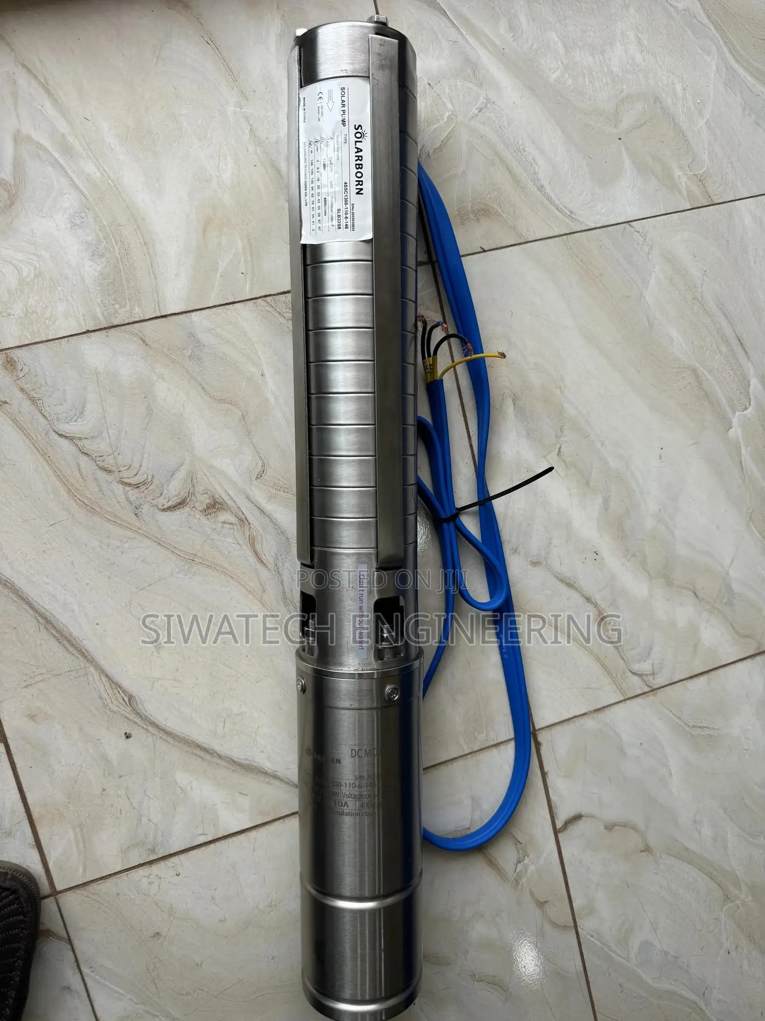 95m Head Solar Submersible Water Pump, Stainless Steel, 48v