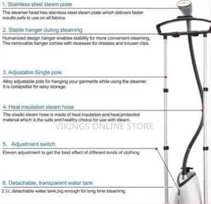 Sonifer Powerful Garment Steamer 2 Poles Continuos Steam
